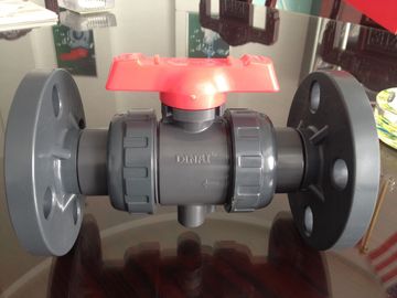 PN10 kogelklep van de barupvc plastic flens, 1/2“ aan 12“ DIN, ANSI, JIS-de verrichting van het wormtoestel